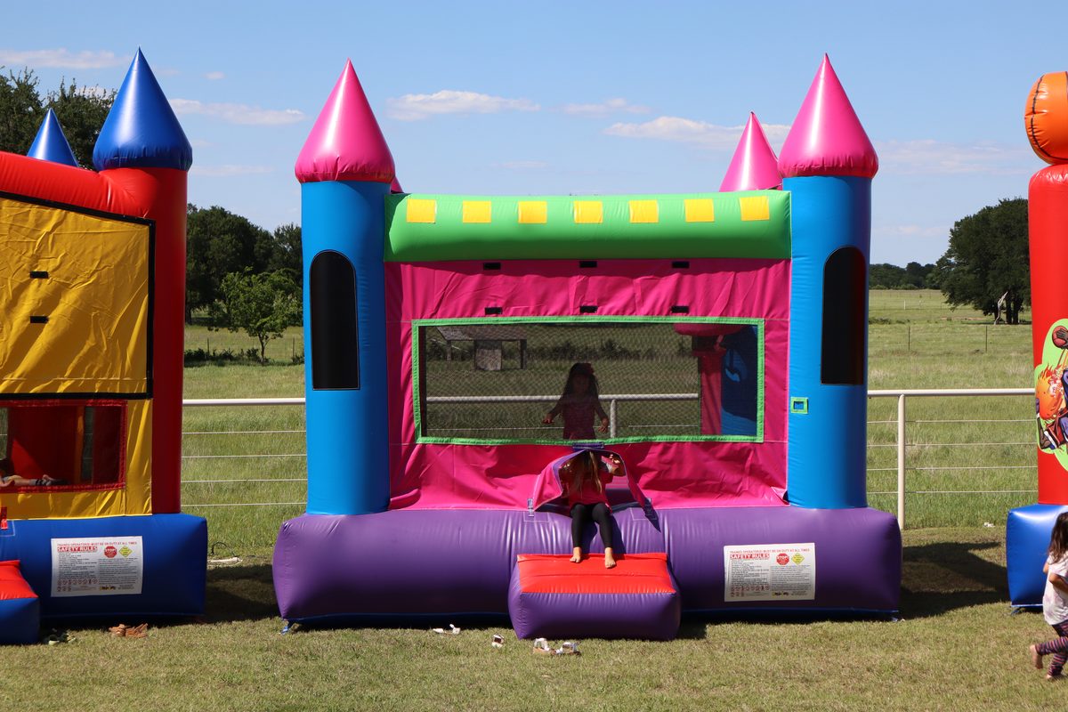 Princess Palace Bounce House rental from Texoma Bounce - pink and purple princess themed inflatable